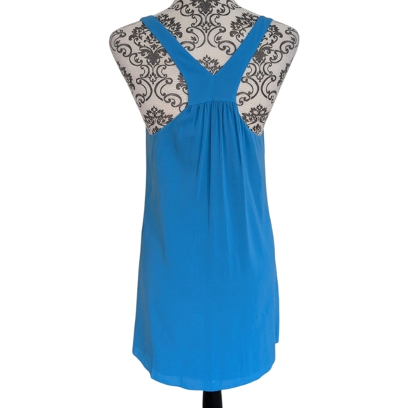 Alice + Olivia Haylen Triangle Back Dress Women's S Silk Malibu Blue Fairy Y2K - Picture 4 of 12